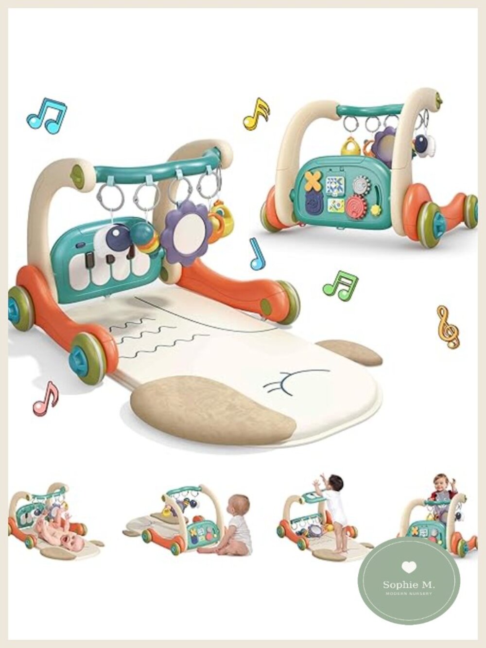 3-in-1 Baby Play Mat Gym Kick Piano Music Light Activity Center